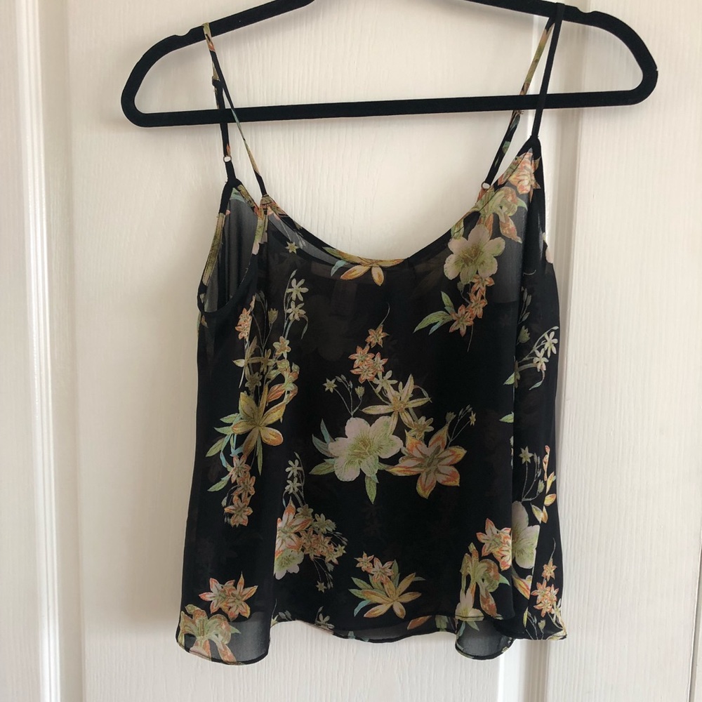 Floral Black Top